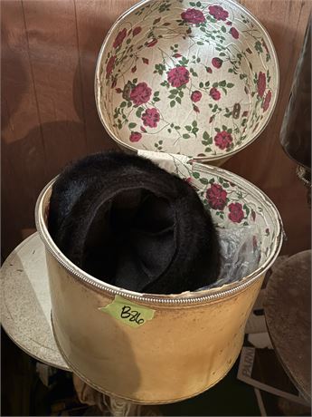 Fur Hat and Hat Box