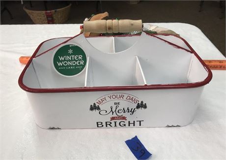Winter Wonder Lane Metal Christmas Caddy