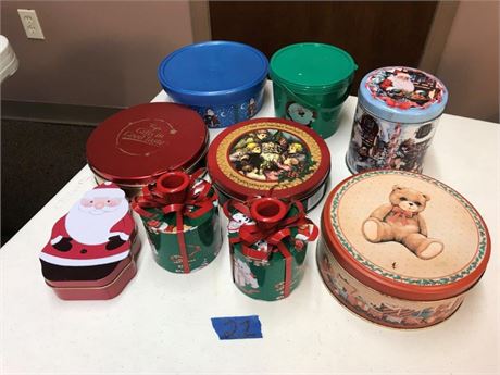 Christmas Cookie or Gift Tins/Containers