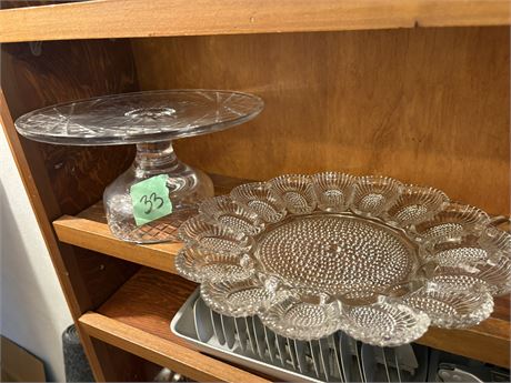 Glass Serving Dish and Egg Tray