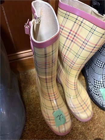 Rain Boots, Plaid