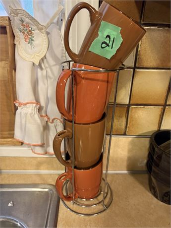 Coffee Mugs and Holder