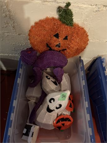 Decor Lot, Lighted Ghosts, Pumpkin, Cat