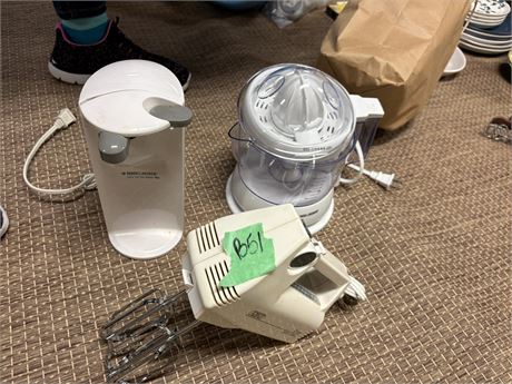 Mixer, Juicer, Can Opener