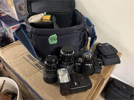 Minolta Camera, Bag and Lenses