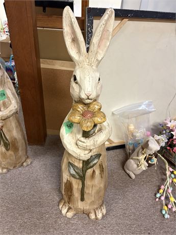 Resin Rabbit with Flower
