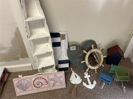 Decor Lot, Wood Nautical Theme, Heart, Chair Hooks