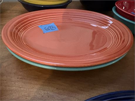 Fiesta Dinnerware Platters (2), Green, Orange