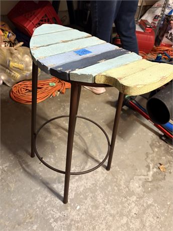 Wood Top, Fish Shaped Stool