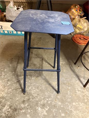 Blue Metal High Stool