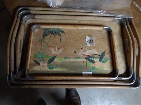 Vintage Serving Trays Basement