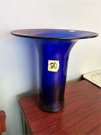 Cobalt Blue Art Glass Vase