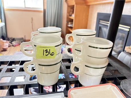 Pyrex Milk Glass Coffee Mugs