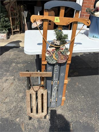Sled Decor, Vintage Sled