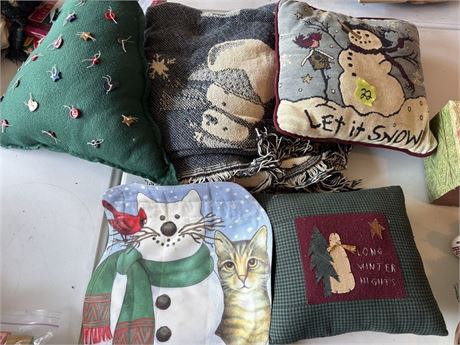 Holiday Pillow and Flag