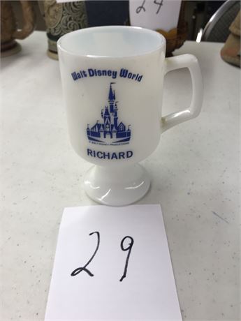 1960's Walt Disney World Richard Milk Glass