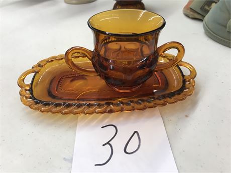 Vintage Indiana Glass Co. Amber Glass
