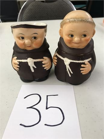 Goebel Friar Tuck Monk Sugar & Creamer W. Germany