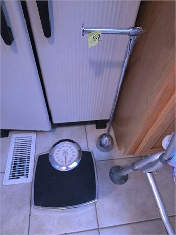 Scale and Toilet Paper Holder