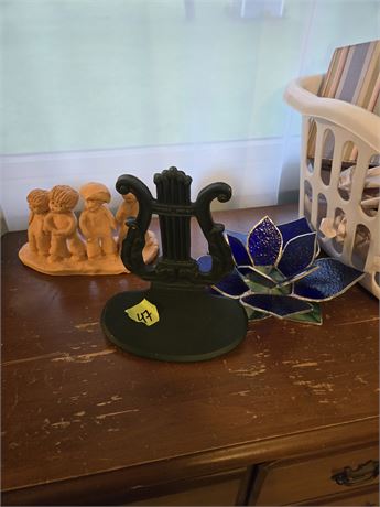 Decor, Music Stand, Stain Glass, Ceramic