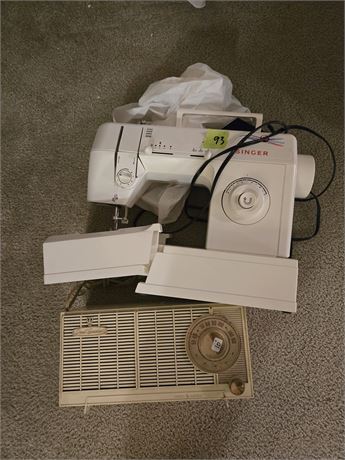 Sewing Machine and Vintage Radio Bundle