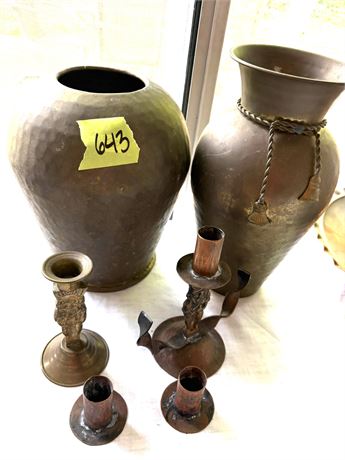 Metal Vases and Candlesticks