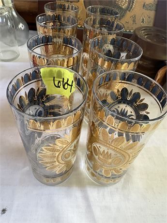 Vintage Georges Briard "Hawaiin Crown Glasses