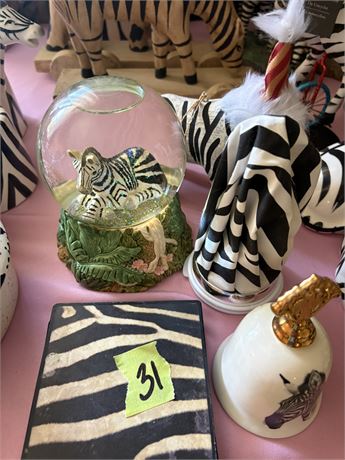 Zebra Decor, Snow Globe, Bell, Ice Pack, Coasters