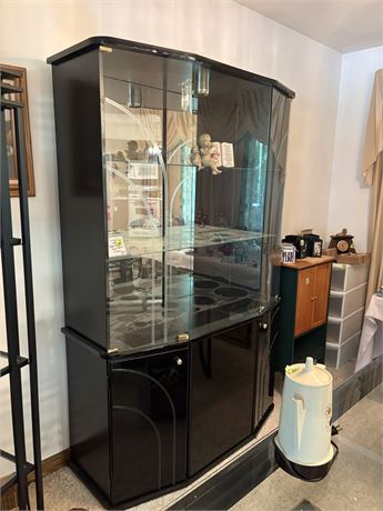 Vintage Black China Cabinet