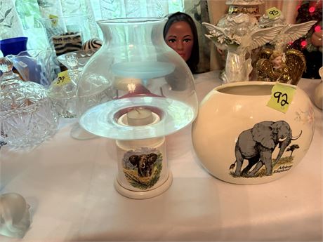 Elephant Candle and Dish