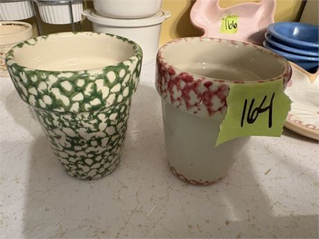 Red and Green Speckled Dishes