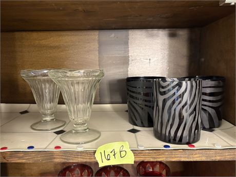 Black Glasses and Sundae Dishes