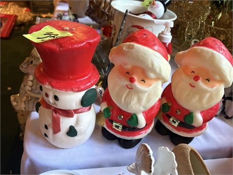 Santa and Snowman Candles