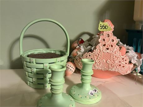Ceramic Baskets and Candlesticks