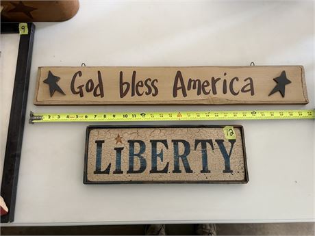 God Bless America and Liberty Wall Signs