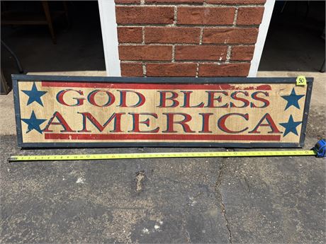God Bless America Wood Sign