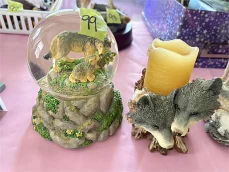 Wolf Music Snow globe and Candle